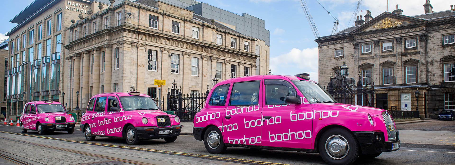 Edinburgh Taxi Advertising Boohoo image 01